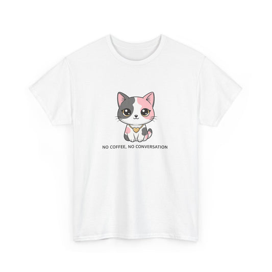 No Coffee, No Conversation - Cat T‑Shirt