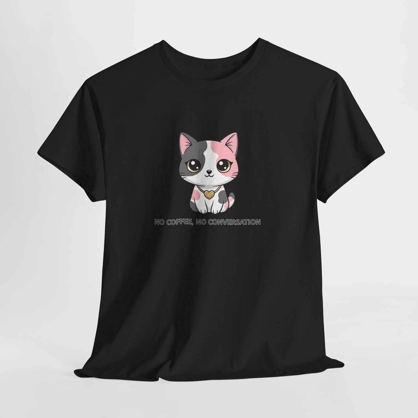 No Coffee, No Conversation - Cat T‑Shirt