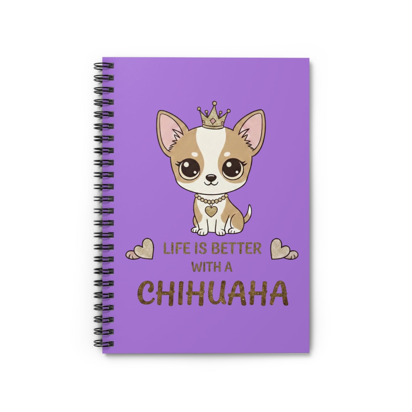 Chihuahua Puppy Illustration Spiral Notebook | Ruled Notebook