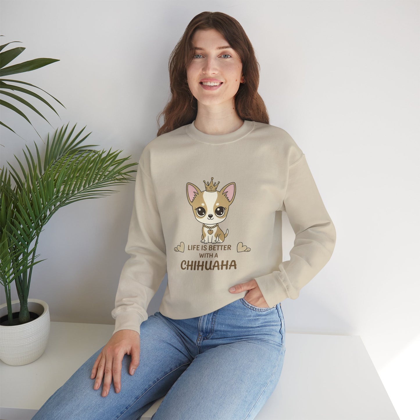 Chihuahua Crown Crewneck Sweatshirt – Life Is Better With a Chihuahua