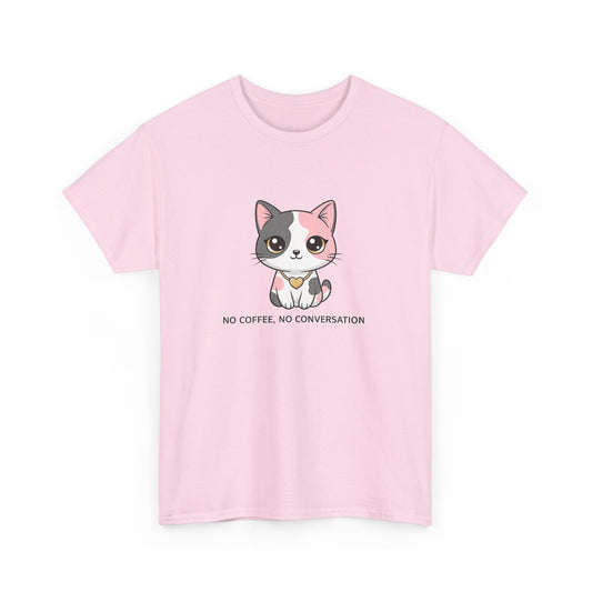 No Coffee, No Conversation - Cat T‑Shirt